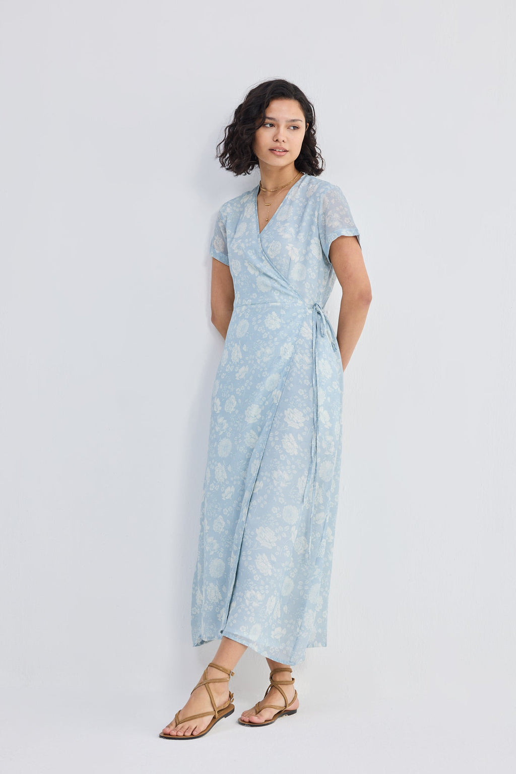 Maxi Wrap Dress in Florals