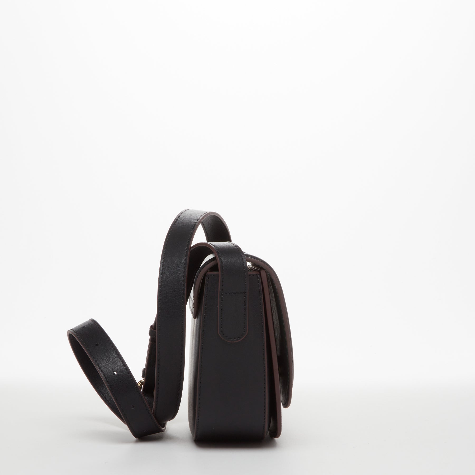 Leather Saddle Bag Black Crossbody Purse