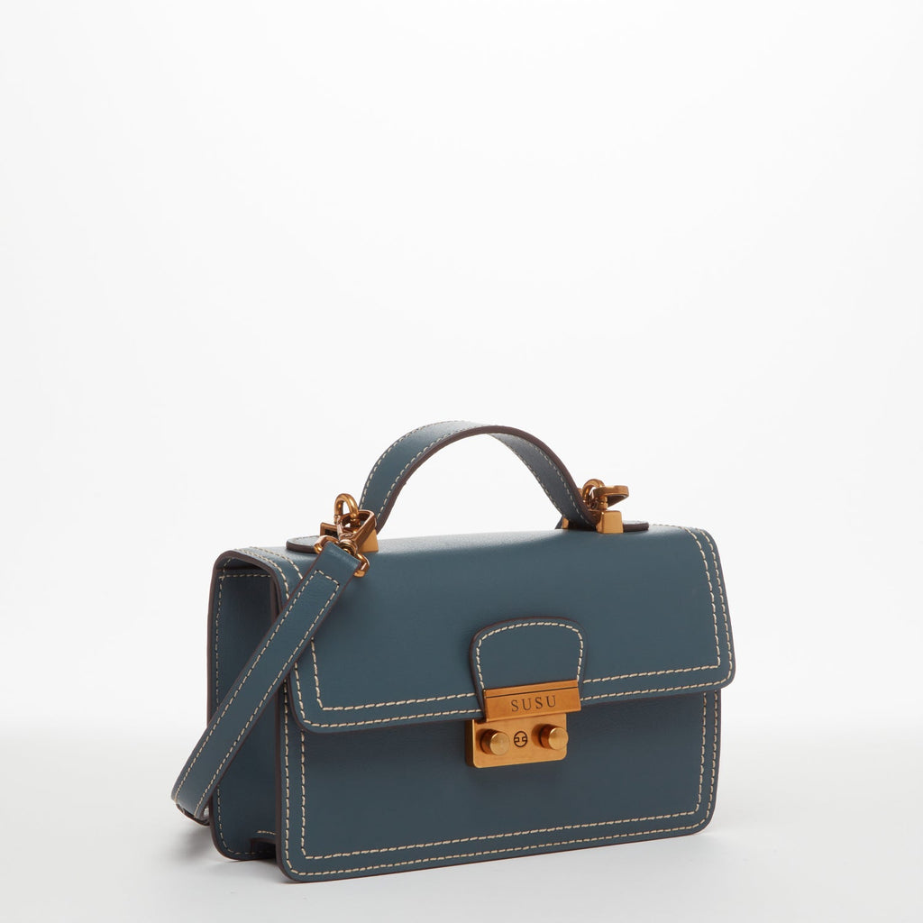 Leather Blue Purse Small Crossbody Bag