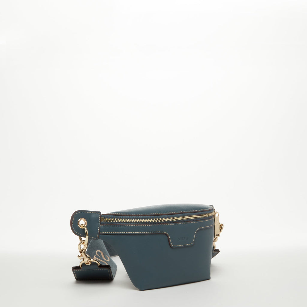 Chest Sling Bag Shoulder Sling Bag Small Blue Leather Crossbody
