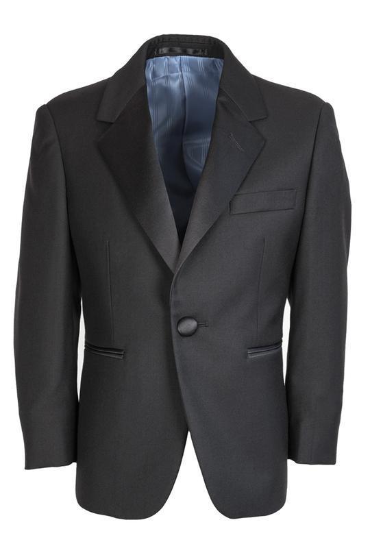 "Madrid" Kids Black Tuxedo Jacket Notch (Separates)